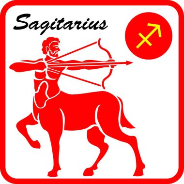 Sagitarius Zodiac Logo Sembol Vektörü