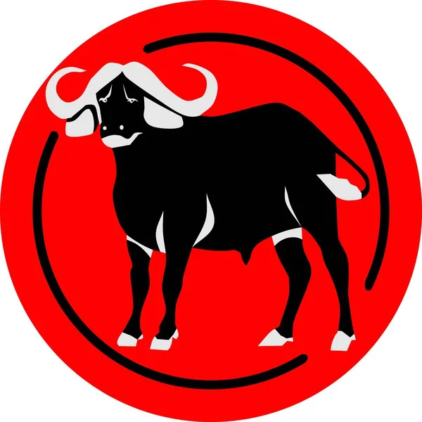 Buffalo Kinesiska Zodiac Vector — Stock vektor