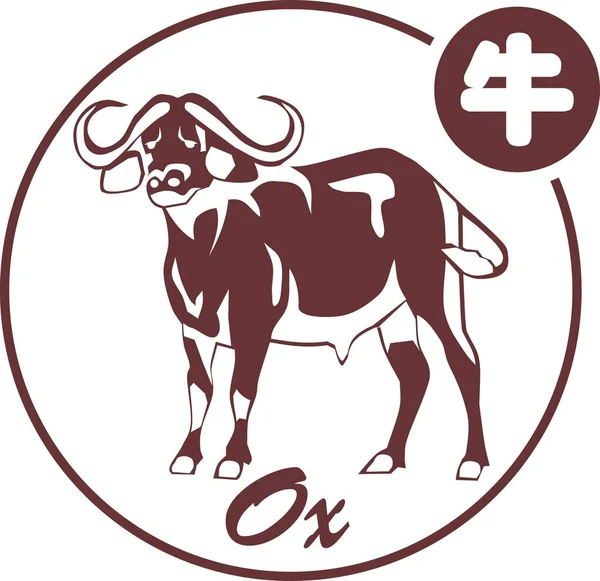 Buffalo Chiński Wektor Zodiaku — Wektor stockowy