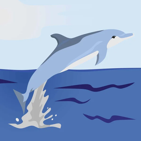 Golfinho Azul Mar Peixe Animal — Fotografia de Stock
