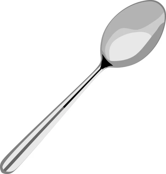 Spoon Metal Utensil Eat Table Vector — Stock Vector