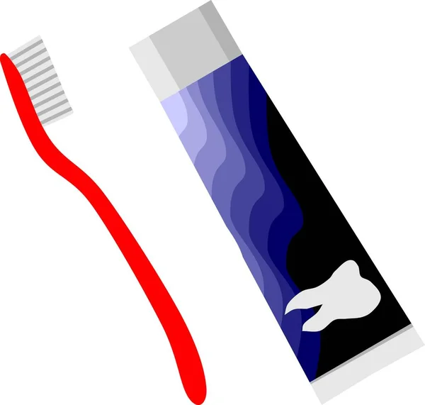 Pâte Dents Brosse Outil Nettoyage Corps Santé — Image vectorielle