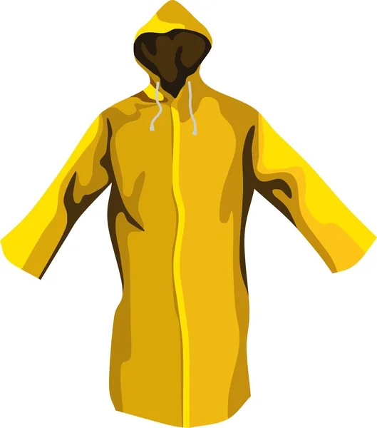 Gele Regenjas Dragen Mode — Stockvector