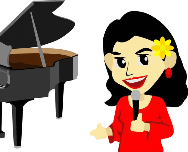 Singer Girl Profession Vecteur — Image vectorielle