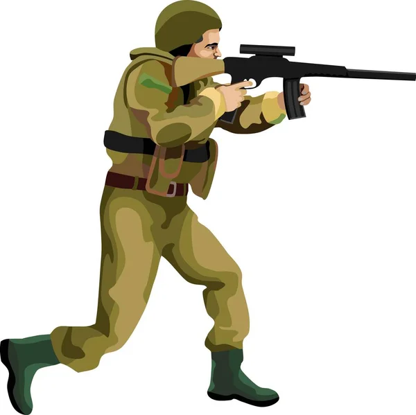 Soldier Man Occupation Vector — Stock Vector