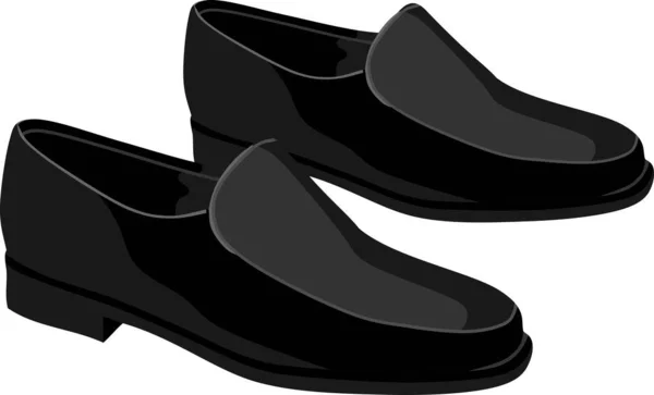 Zwarte Schoenen Man Voet Dekking Mode Vector — Stockvector