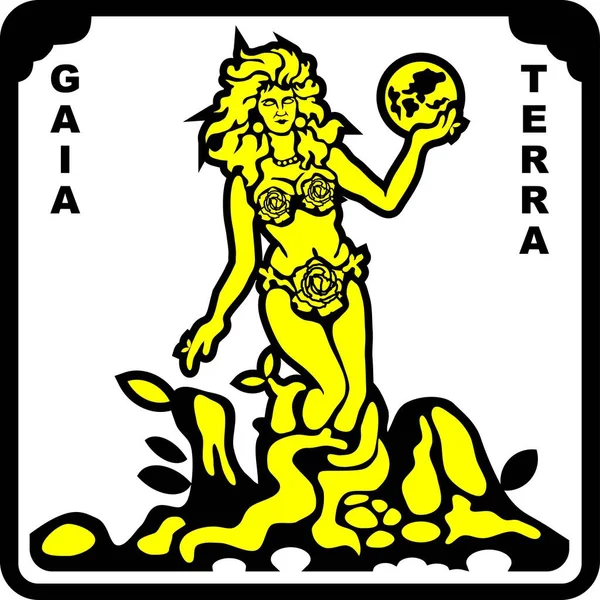 Αρχαία Ρωμαϊκή Ελληνική Θεά Gaia Terra Vector — Διανυσματικό Αρχείο