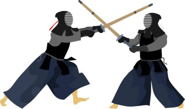 Kendo Japon Geleneksel Dövüş Sanatı Vektörü
