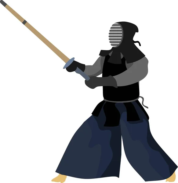 Vecteur Art Martial Traditionnel Japonais Kendo — Image vectorielle