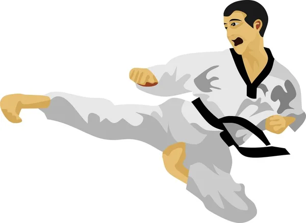 Taekwondo Vector Coreano Arte Marcial Tradicional — Archivo Imágenes Vectoriales
