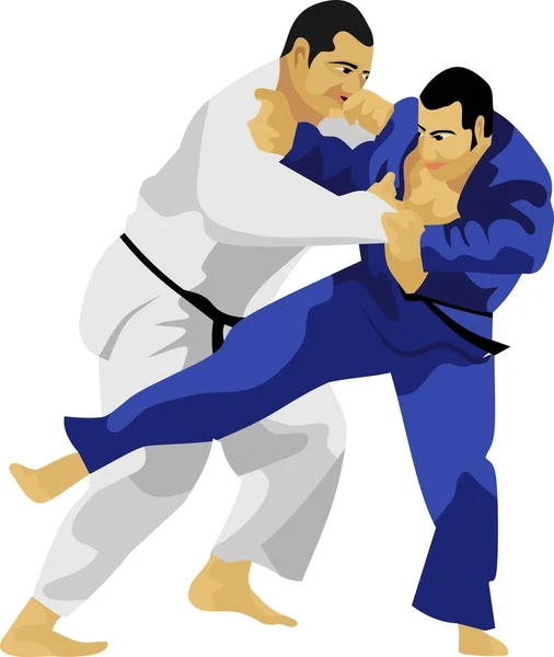 Judo Japan Traditional Martial Art Vector — Stock Vector