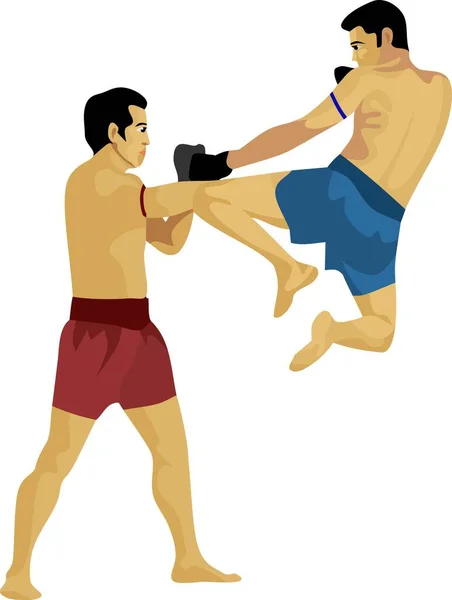 Muay Thai Thailand Traditionelle Kampfkunst Vektor — Stockvektor