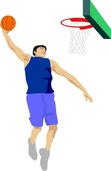 バスケットボールスポーツゲームベクトル — ストックベクタ
