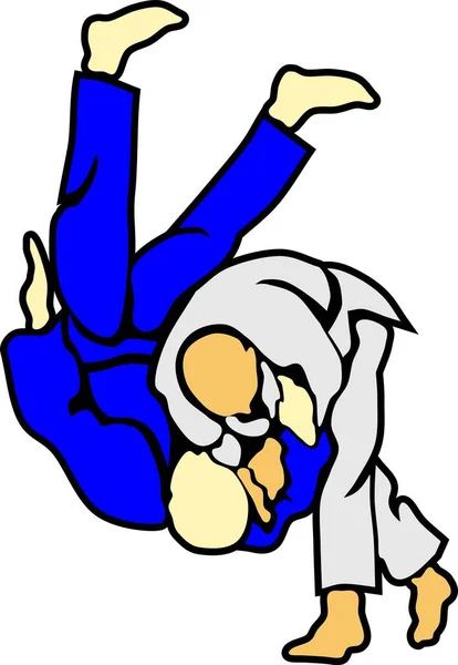 Judo Art Martial Traditionnel Japonais Vecteur — Image vectorielle