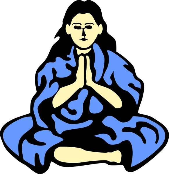 瞑想ポーズ武道の伝統ベクトル — ストックベクタ