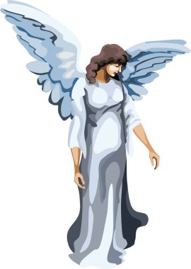 Güzel Melek Beyaz Kanat Vektörü