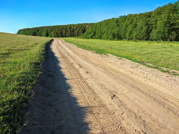 Dirt Road Green Field — Stock Photo, Image