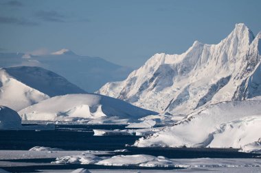 Antarctica view. Seascape and landscape of Antarctica. Glaciers and Southern Ocean. clipart