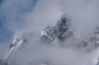 Antarktika manzarası. Antarktika 'nın deniz manzarası. Buzullar ve Güney Okyanusu.