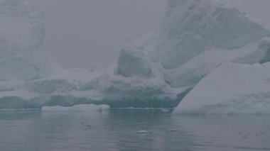 Antarktika manzarası. Antarktika 'nın deniz manzarası. Buzullar ve Güney Okyanusu.