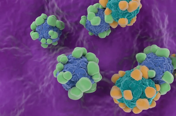 Раковые Клетки Аденокарциномы Организме Человека Трехмерная Иллюстрация Сверху — стоковое фото