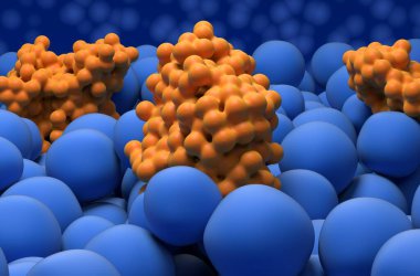 Debriksel hücrelerle kaplanan yaraya klorhexidine Glukonat (CHG) - yakın görünüm 3d illüstrasyon