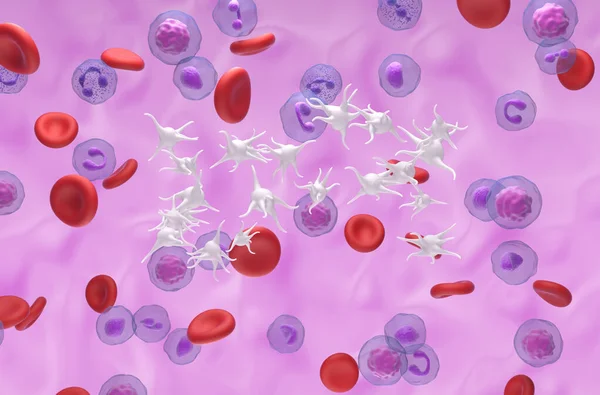 Esenciální Trombocytém Nádorové Onemocnění Krve Nadprodukcí Trombocytů Trombocytů Izometrický Pohled — Stock fotografie