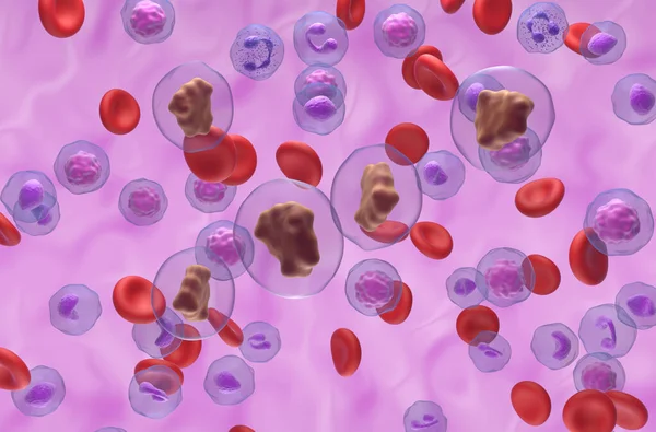 Moléculas Cafeína Flujo Sanguíneo Vista Isométrica Ilustración — Foto de Stock