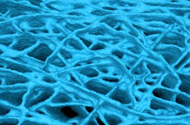 Hyaluronik asidin yardımıyla büyüyen yapay doku - izometrik görünüm 3d illüstrasyon