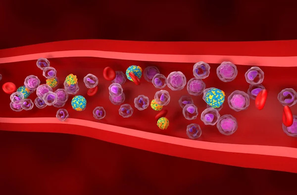 HDL iyi ve LDL Kötü lipoprotein kolesterol kan akışı - izometrik görünüm 3d illüstrasyon