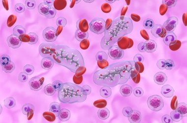 Anabolik-steroid (Drostanolone-propionate) - izometrik görünüm 3d illüstrasyon