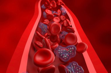 Hesperidin (biyolavonoid) - yakın görünüm 3d illüstrasyon