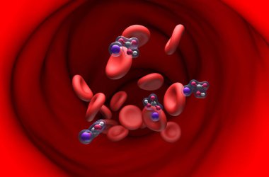 Sodyum-Bikarbonat - 3d illüstrasyon bölümü görünümü