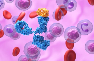 Monoklonal antikor (mAb) terapisi - 3d illüstrasyon kapanış görünümü