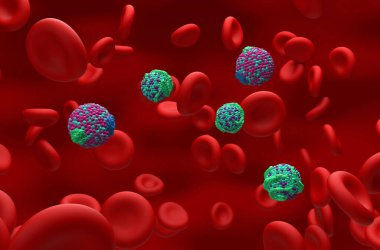 Low-density lipoprotein (LDL) and high-density lipoprotein (HDL) cholesterol - isometric view 3d illustration clipart