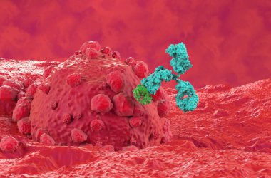 Melanoma 'da monoklonal antikor tedavisi - yakın çekim 3d illüstrasyon