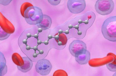 Vitamin a (retinol)  closeup view 3d illustration clipart