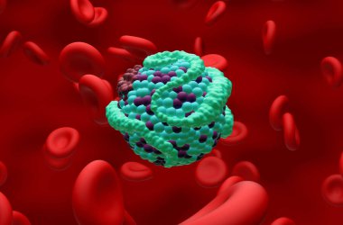 Yüksek yoğunluklu lipoprotein (HDL) kolesterol - Yaklaşma görünümü 3d illüstrasyon