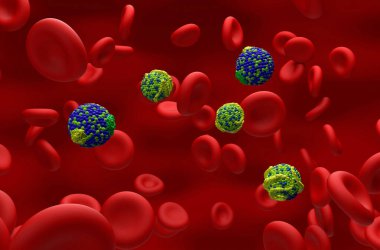Düşük yoğunluklu lipoprotein (LDL) ve yüksek yoğunluklu lipoprotein (HDL) kolesterol - izometrik görünüm 3d illüstrasyon