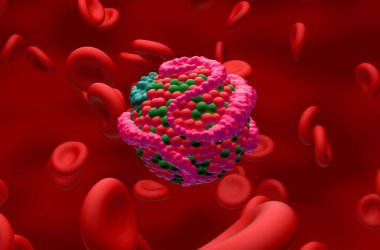 Yüksek yoğunluklu lipoprotein (HDL) kolesterol - Yaklaşma görünümü 3d illüstrasyon
