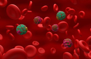 Yüksek yoğunluklu lipoprotein (HDL) kolesterol ve düşük yoğunluklu lipoprotein (LDL) - izometrik görünüm 3d illüstrasyon