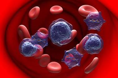 Akut miyeloid lösemisi (AML) gen terapisi - bölüm görünümü 3d illüstrasyon