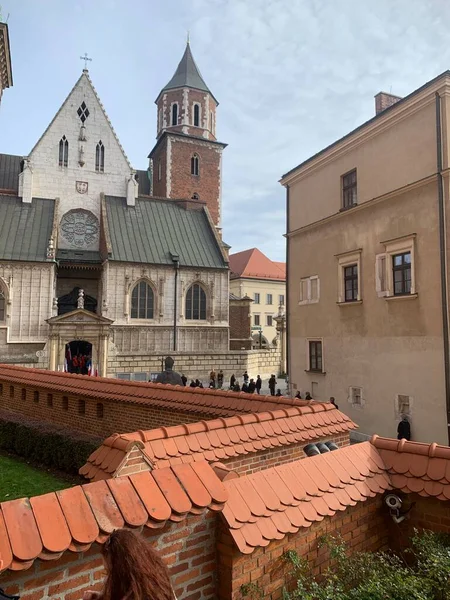 Polonya 'nın Krakow kentinin çatılarından manzara