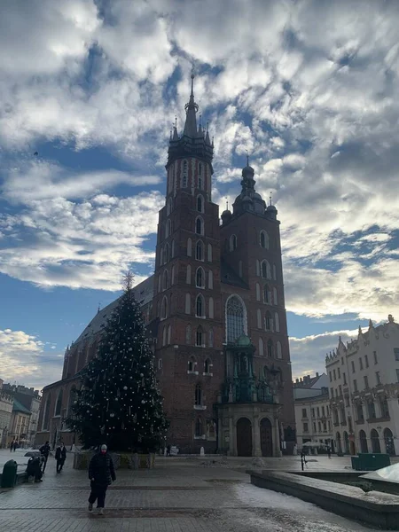 old church in the city of Krakow, Poland, main square, old town