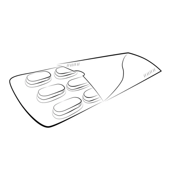 簡単なスケッチトップビューストリップに2本の薬をセット — ストックベクタ