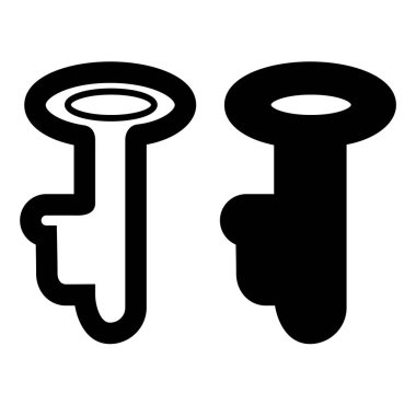 Basit 2 vektör simgesi, beyaz üzerine izole edilmiş