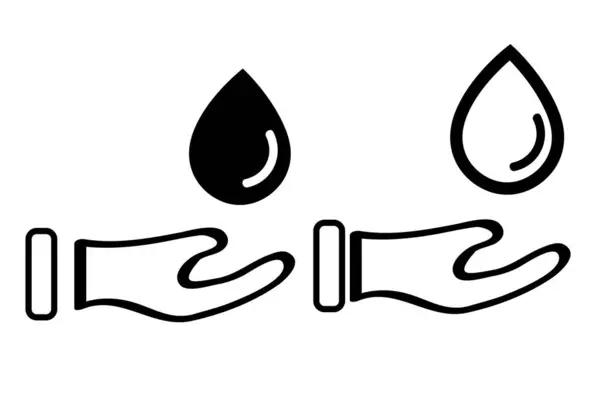 Einfaches Set Vektor Symbol Hand Spenden Blutspende Isoliert Auf Weiß — Stockvektor