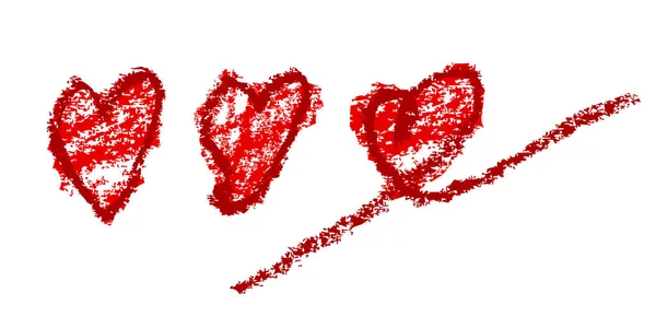 简单矢量手绘爱情蜡笔画黑色红点 — 图库矢量图片
