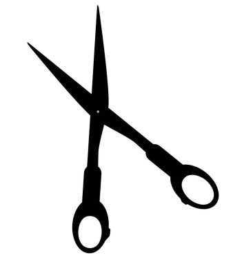 Basit vektör siluet makas, beyaz üzerinde izole