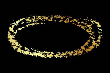 vektör basit altın boya kalemi oval çerçeve